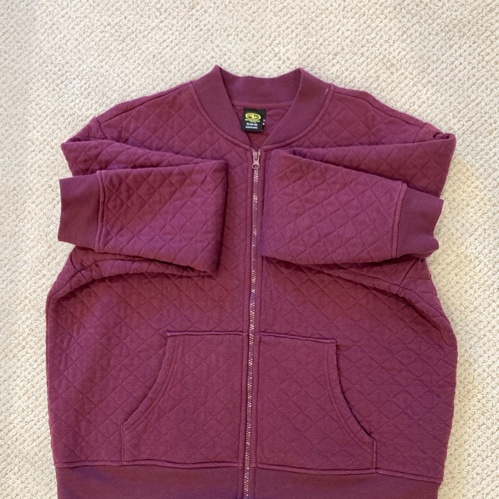 Athletic Works Womens XL Burgundy/Maroon Quilted Full Zip Jacket - Picture 4 of 6